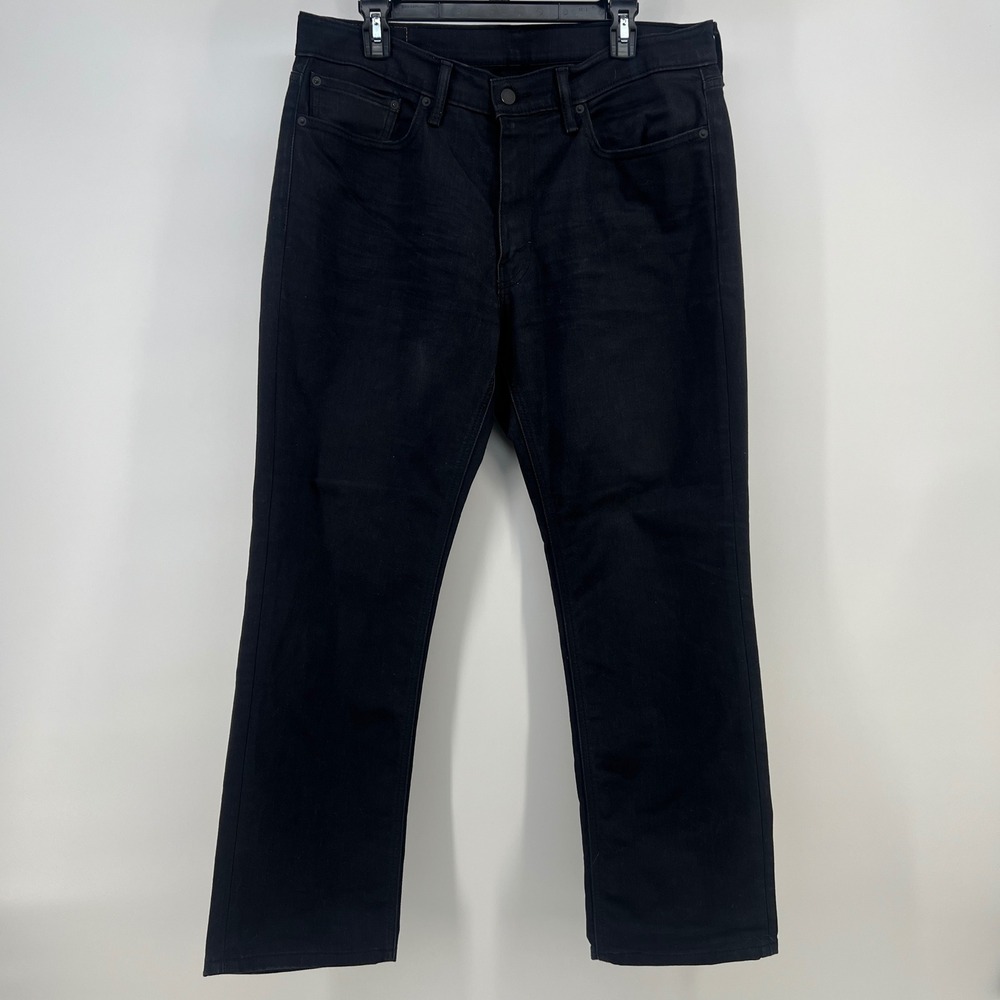 Levis 541 Athletic Taper Mens Black Denim Jeans 35x30 Solid Wash 18181-0157